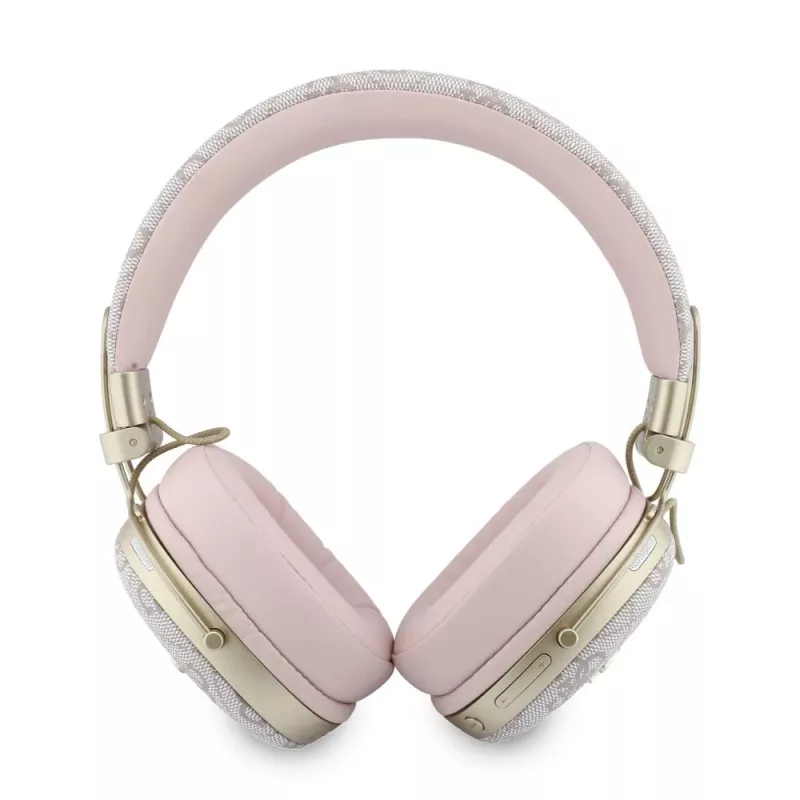 Guess Over-Ear Bluetooth Headphones ENC Metal 4G Script Logo Pink