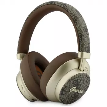 Guess GUE005457 Over-Ear Bluetooth austiņas ar ENC, brūnas, zelta metāla dizains