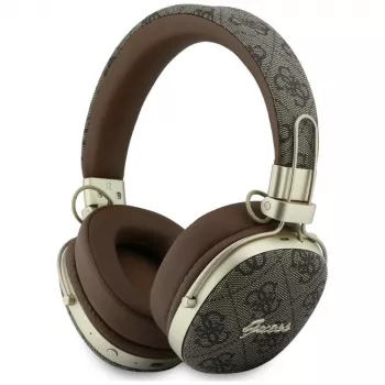 Guess GUE005462 Bluetooth austiņas ar ENC, metāla dizains, 4G Script Logo, brūnas