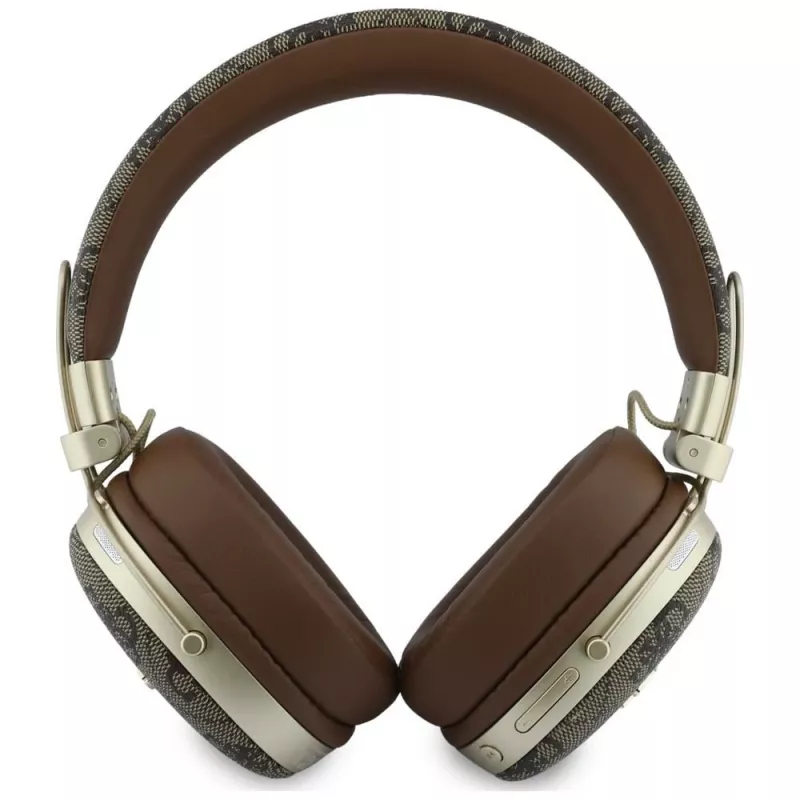 Guess GUE005462 Bluetooth austiņas ar ENC, metāla dizains, 4G Script Logo, brūnas