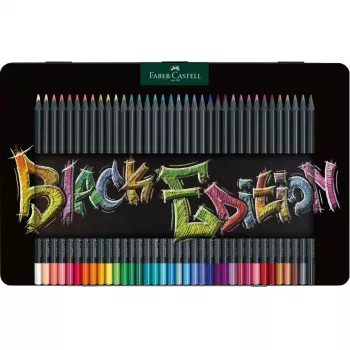 FABER-CASTELL Black Edition Krāsu Zīmuļi - Spilgti Krāsaini (36 gab.)