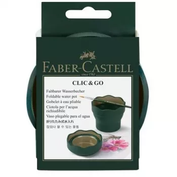 FABER-CASTELL CLIC&GO Salokāma Ūdens Tvertne 350 ml Caurspīdīgi Zilā Krāsā