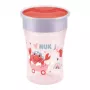 NUK Magic Cup 230 ml sarkans 360° dzeramā mala mācību krūze mazuļiem no 8 mēnešiem, hermētiska, bez BPA, piemērota trauku mazgājamai mašīnai