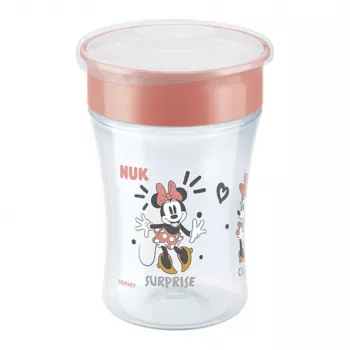 NUK Disney Mickey Mouse Magic Cup 230ml Red Training Cup ar 360° dzeršanas malu