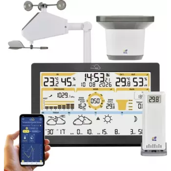 TFA TFA.me 35.8106.01 ID-05 WLAN Bezvadu Laika stacija Melna