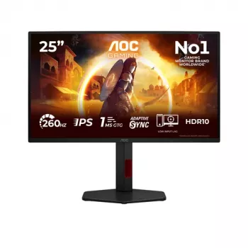 AOC Gaming 25G4ZR - 25 collu Full HD monitors, 260 Hz overclocked, 1 ms, G-Sync saderīgs, HDR10 (1920x1080, 2x HDMI 2.0, DP 1.4) Melns/Sarkans
