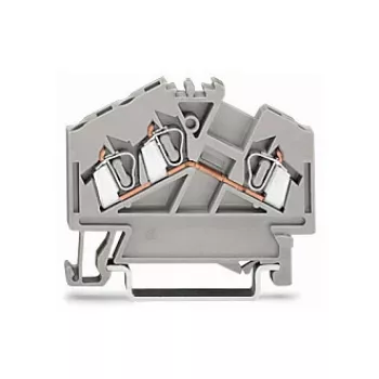 WAGO 280-641 Caurplūdes spaiļu bloks, 2-vadītāju, 2,5 mm², pelēks