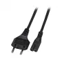 EFB Elektronik strāvas kabelis, Euro spraudnis uz C7 180 grādiem, 2 m, melns