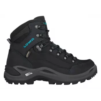 LOWA Renegade GTX Mid Ws Sieviešu pārgājienu zābaki - Melns/Tirkīzs