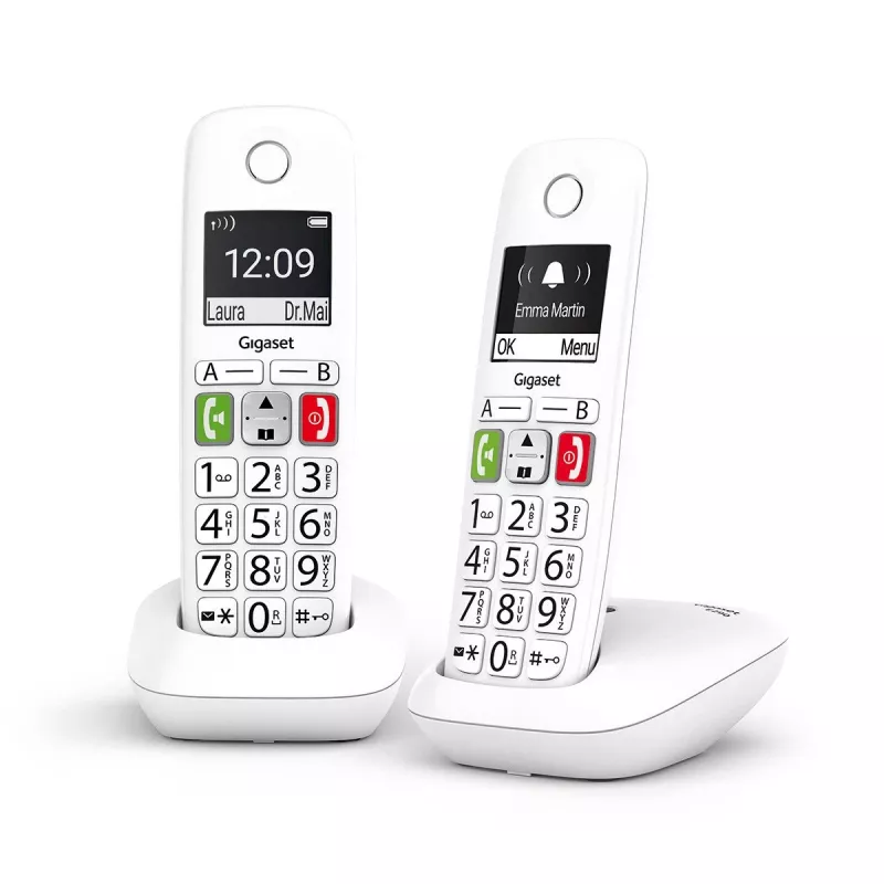 Gigaset E290 Duo Bezvadu DECT Telefons Balts
