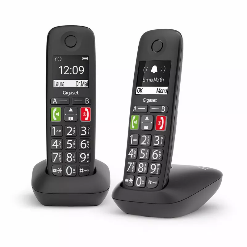 Gigaset E290 Duo DECT/Analogue Cordless Phone Black - 2 Handsets