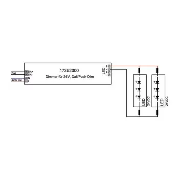 Brumberg 17252000 LED barošanas bloks, taisnstūra, balts, DALI-2, 150W, 24V DC