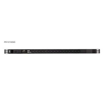 ATEN PE1216SG Metered PDU ar aizsardzību pret pārspriegumu, IEC C20 uz 16x C13, 1U stiprinājums, 16A, 200-240V