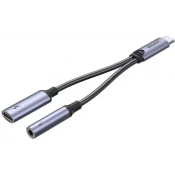 UNITEK USB-C to 3.5mm Audio Jack & USB-C 60W PD Adapter (Space Grey)