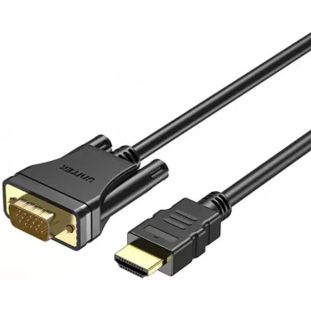 UNITEK HDMI to VGA kabelis, Full HD 1080p, 60Hz, 2m, Melns