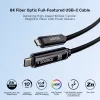 UNITEK USB-C Active Optical Cable 15m - 10Gbps, PD60W, 8K@30Hz, Black