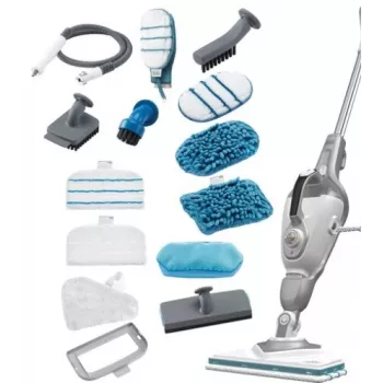 Black & Decker Steam-Mop + SteaMitt 2-in-1 Steam Mop and Handheld Steamer 1600 W 0.5 L Grey