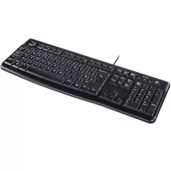 Logitech Keyboard K120 RU - Vadu USB pilnizmēra tastatūra ar krievu izkārtojumu, šķidrumizturīga, melna