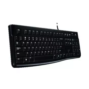 Logitech Keyboard K120 RU - Vadu USB pilnizmēra tastatūra ar krievu izkārtojumu, šķidrumizturīga, melna