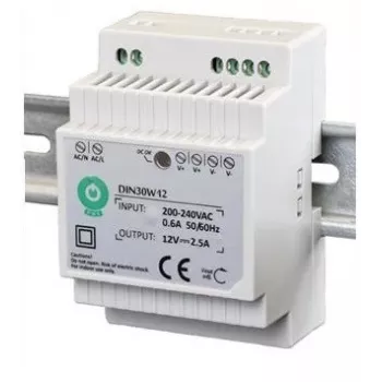 EURA DIN30W12 12V 2.5A Līdzsprieguma barošanas bloks DIN sliedei