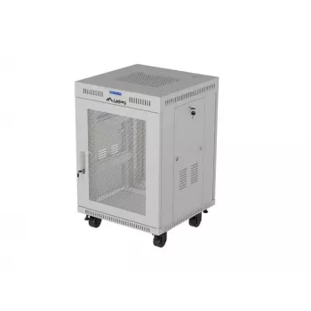 Lanberg 19 collu 15U 600x800 pelēks grīdas skapis ar perforētām durvīm un LCD (plakanā iepakojumā)