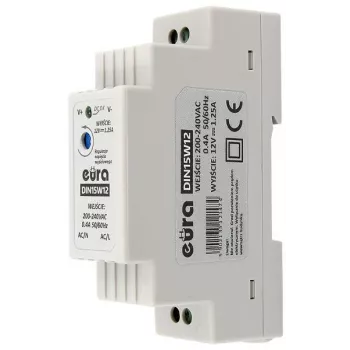 EURA DIN15W12 DIN Rail Barošanas Bloks 12V 1.25A 15W