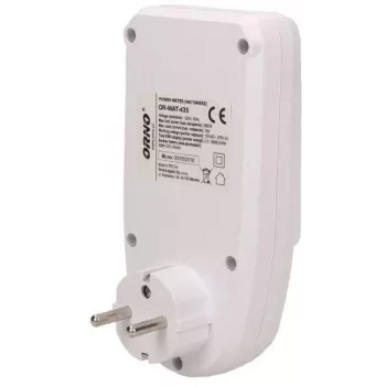 ORNO OR-WAT-435 Digitalais enerģijas skaitītājs ar LCD displeju, 230V, 16A, 3680W, F tipa spraudnis