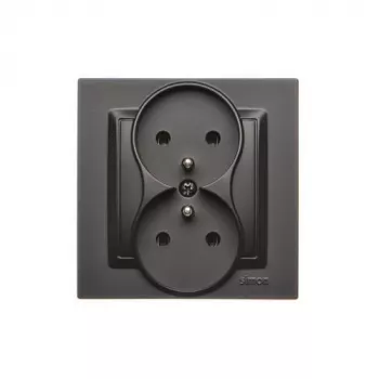 KONTAKT SIMON 10 Matte Black Socket Outlet 16A 250V Screw Terminals Type E