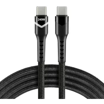 EVERACTIVE USB-C to USB-C Cable 2m 240W RGB LED Black CBB-2PDRS