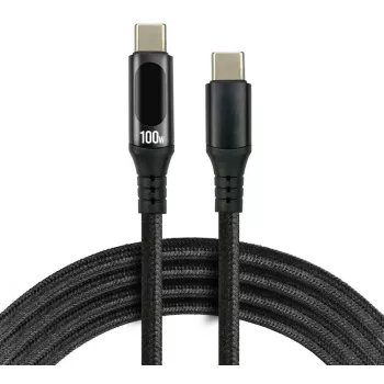 USB-C to USB-C kabelis 2m 100W LCD jaudas displejs everActive CBB-2PD5L