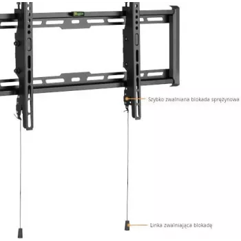 GETFORT GF-T3780-75 Slīpais TV sienas stiprinājums LED/LCD 37-80 collas, 75kg, VESA 650x405mm, Melns