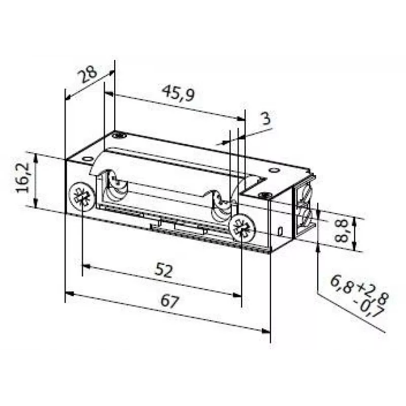 BIRA HARTTE XS12UP Electric Strike Lock 12V AC/DC ar iekšējo atmiņu, XS Series (R5)