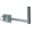 CORAB UBU-38/450-H Universāls balkona stiprinājums satelīta, zemes un LTE antenām, 38 mm masta diametrs, 450 mm nobīde, karsti cinkots tērauds, metāliski pelēks