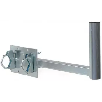 CORAB UBU-38/450-H Universāls balkona stiprinājums satelīta, zemes un LTE antenām, 38 mm masta diametrs, 450 mm nobīde, karsti cinkots tērauds, metāliski pelēks