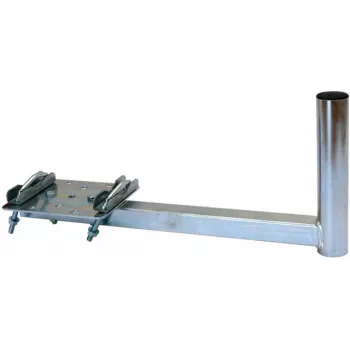 CORAB UBU-38/450-H Universāls balkona stiprinājums satelīta, zemes un LTE antenām, 38 mm masta diametrs, 450 mm nobīde, karsti cinkots tērauds, metāliski pelēks