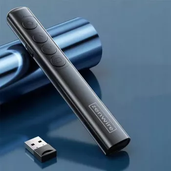 ZENWIRE S9 USB prezentācijas lāzera rādītājs, 2.4 GHz, sarkans lāzers, melns