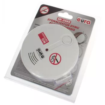 EURA SD-20B8 Fotoelektriskais dūmu detektors, balts, 9V baterija