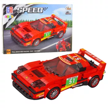 LEAN TOYS Construction Blocks Car Robot 2in1 Red Drive 329 pcs.