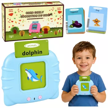 LEAN TOYS English Word Learning Card Reader Educational Toy Blue
