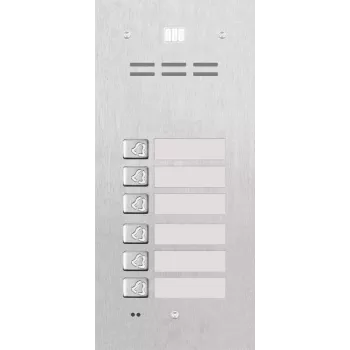 ACO FAM-P-6NPACC Iegremdējamais 6-dzīvokļu panelis ar RFID tuvuma lasītāju, Sudrabs