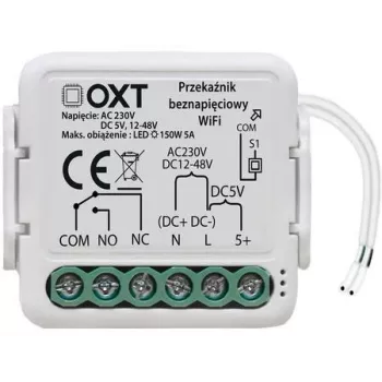 OXT T210DC Mini Smart Wi-Fi Voltage-Free Relay Module 1-Channel 10A AC 230V DC 5V 12-48V Tuya Smart Life