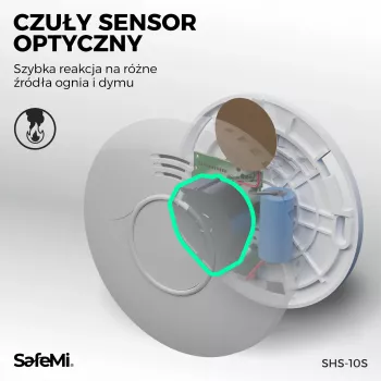 SAFEMI SHS-10W WiFi dūmu detektors – fotoelektrisks, 85dB, Tuya Smart, 2 gadu baterija, EN14604