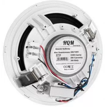HQM HQM-SO616 6W griestu skaļrunis 100V līnijai, 6.5 inch draiveris, balts