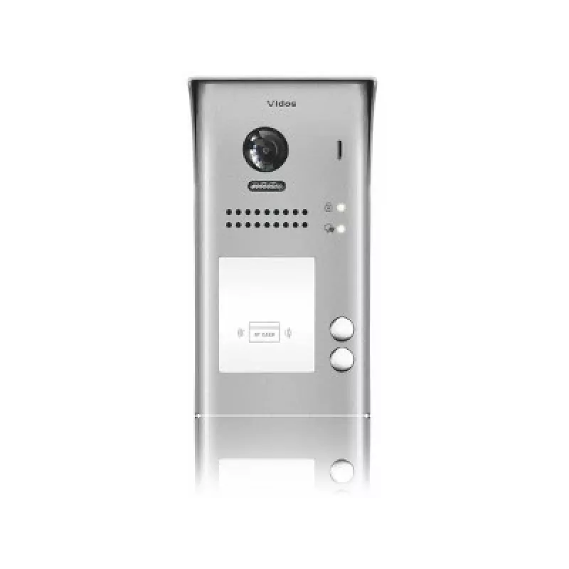 VIDOS DUO S1102A 2-Family Video Door Station, Stainless Steel, Full HD, 2-Wire, Black