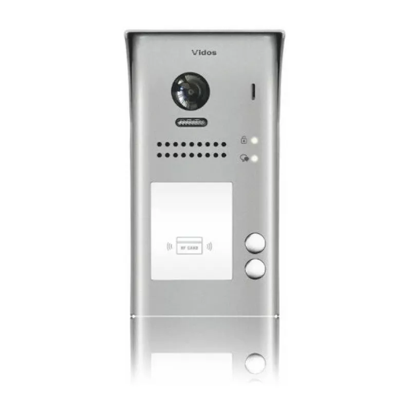 VIDOS DUO S1102A 2-Family Video Door Station, Stainless Steel, Full HD, 2-Wire, Black
