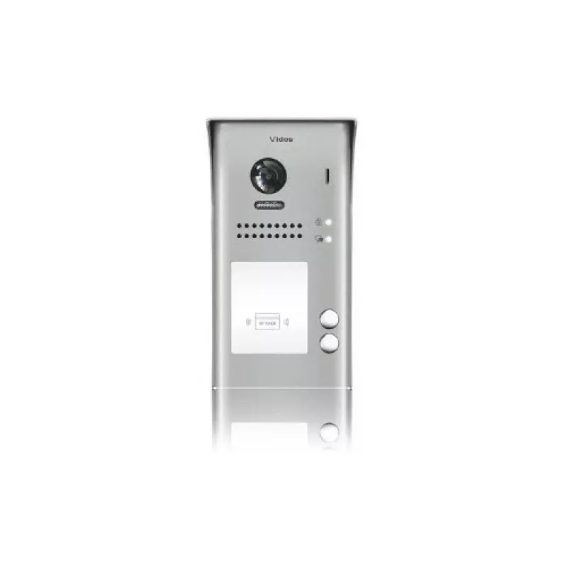 VIDOS DUO S1102A 2-Family Video Door Station, Stainless Steel, Full HD, 2-Wire, Black