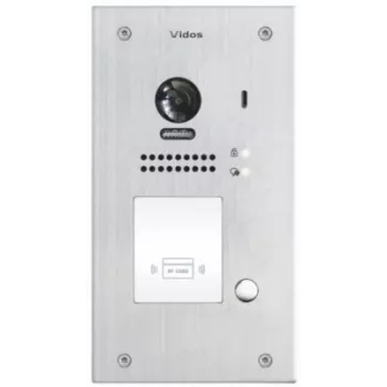 VIDOS DUO S1201A 2-vadu video durvju stacija ar RFID, Full HD 1080p, sudraba/tumši pelēka