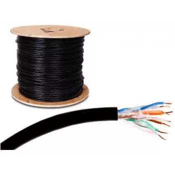 GETFORT Premium Cat.5e U/UTP UV Gel-Filled Outdoor Cable 500m Black