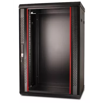 GETFORT 19 inch CALI sienas skapis 18U 600x600mm melns