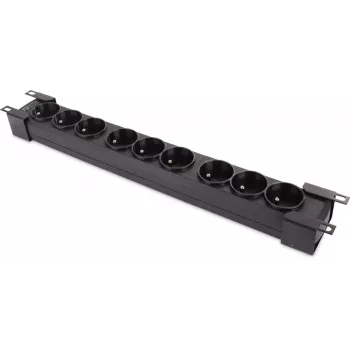 Getfort GF-9R30/FR 9-Outlet 1U Rackmount Power Strip with French Sockets, 3m Cable, 16A, Black
